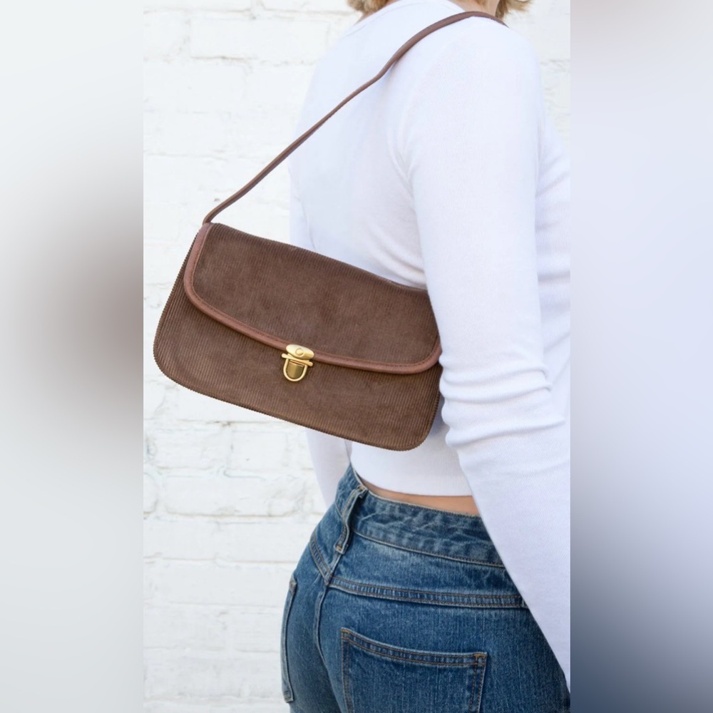 Brandy Melville BROWN CORDUROY PURSE - brown cord